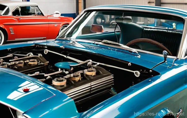클래식 자동차 레이싱 - **Prompt 1: Roaring Legends on Historic Asphalt** "A dynamic shot of a classic 1960s-era race ca...